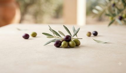 זיתים ברקע מעומעם